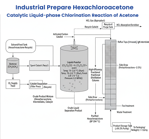 Prepare Hexachloroacetone via the Catalytic Liquid-phase Chlorination Reaction of Acetone HPrepare Hexachloroacetone via the Catalytic Liquid-phase Chlorination Reaction of Acetone