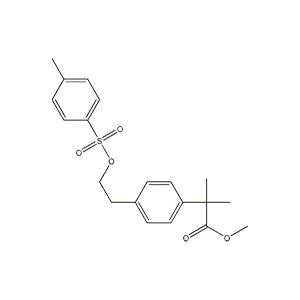 Molecular Structure of methyl 2-methyl-2-(4-(2-(tosyloxy)ethyl)phenyl)propanoate Molecular Structure of methyl 2-methyl-2-(4-(2-(tosyloxy)ethyl)phenyl)propanoate